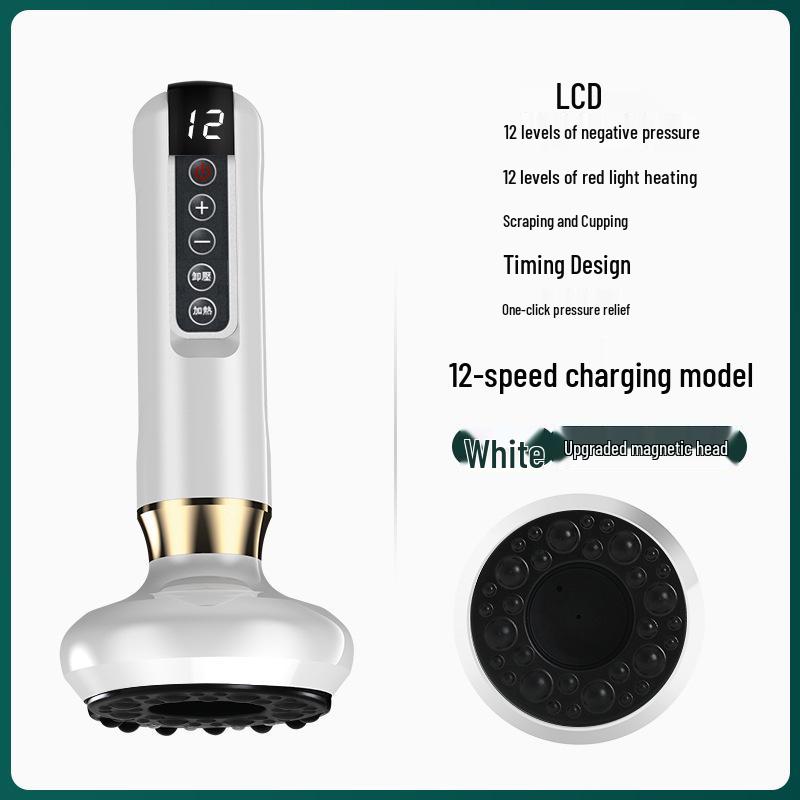 Smart Jade Gua Sha and Electric Vacuum Cupping Massager with Negative Pressure Suction for Meridian Unblocking