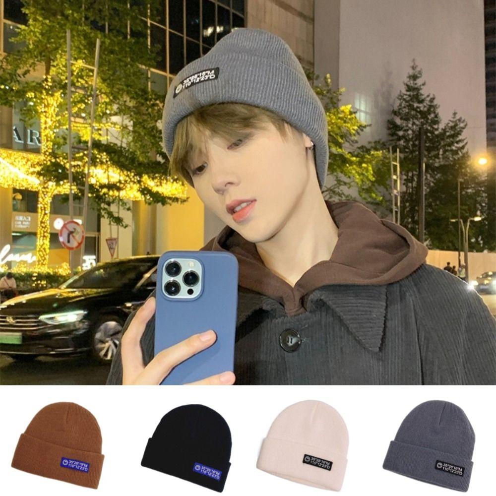 Korean Style Winter Earmuff Cap Windproof Warm Beanie Hat Trendy Men Knitted Hat  Winter Autumn