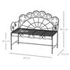 Metal Garden Bench Loveseat with Slatted Seat, Black