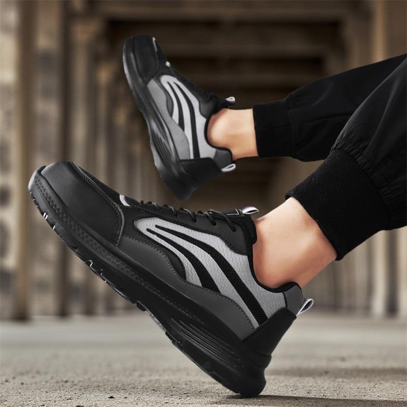 Breathable Men Work Safety Shoes Anti-smashing Steel Toe Cap Working Boots Construction Indestructible Work Sneakers Men Shoes