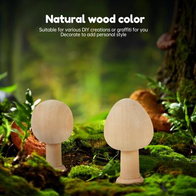 30 Stück Unfertige Holzbäume DIY Unfertiges Holz Pilz Glattes Holz Rohling Malbaum Spielzeug Holz Rohling Bastelbedarf Set