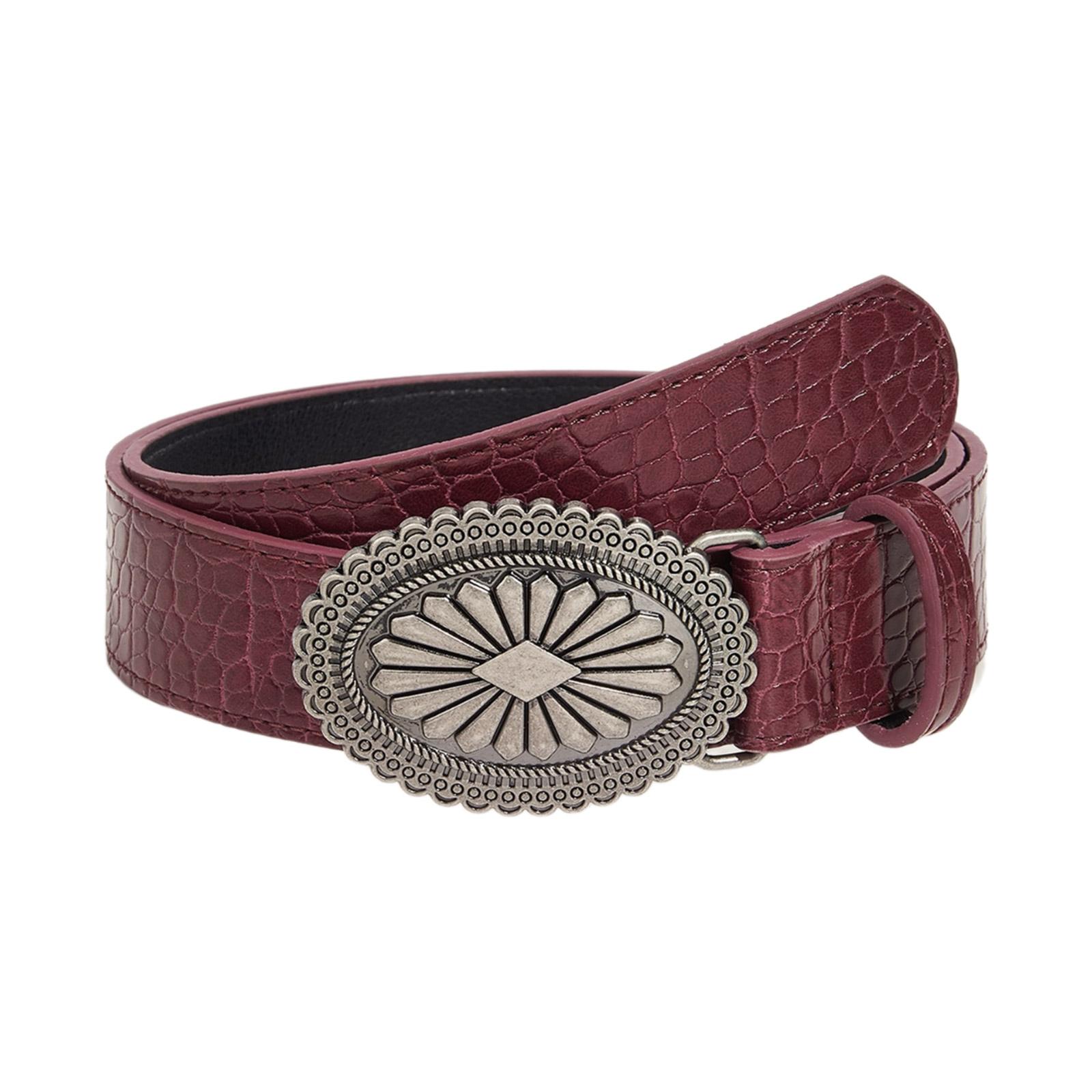 

Eye Catching Waist Belt with Carved Buckle for Adult Personality PU Waist Belts for Women Coat Dress Adjustable Length 1