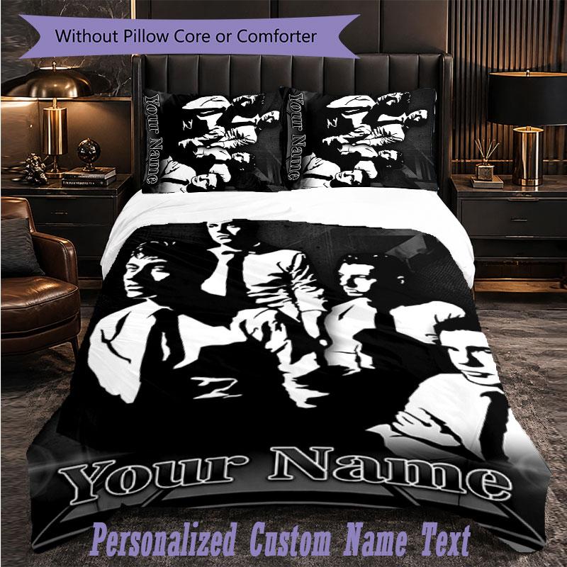 Personalized 3Pcs Bedding SetArctic Monkeys Custom Text Duvet Cover Pillowcase Set Bedroom Gift