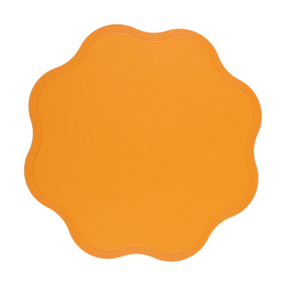 Flower Shaped Tableware Mat Solid Color Non-Slip Placemats Kitchen Tableware