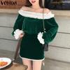 VONDA Women Summer Lace Off Shoulder Top Short Skirt Sets