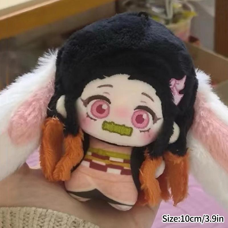 10 Cm Anime Doll Kawaii Cartoon Kamado Tanjiro Kanroji Mitsuri Tomioka Giyuu Cotton Doll Fans Love Keychains Bag Pendent Gifts