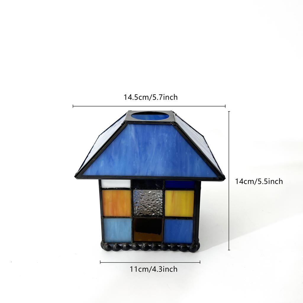 Stained glass square house lampshade, geometric pattern lampshade, wall lamp, chandelier lampshade, replacement lampshade