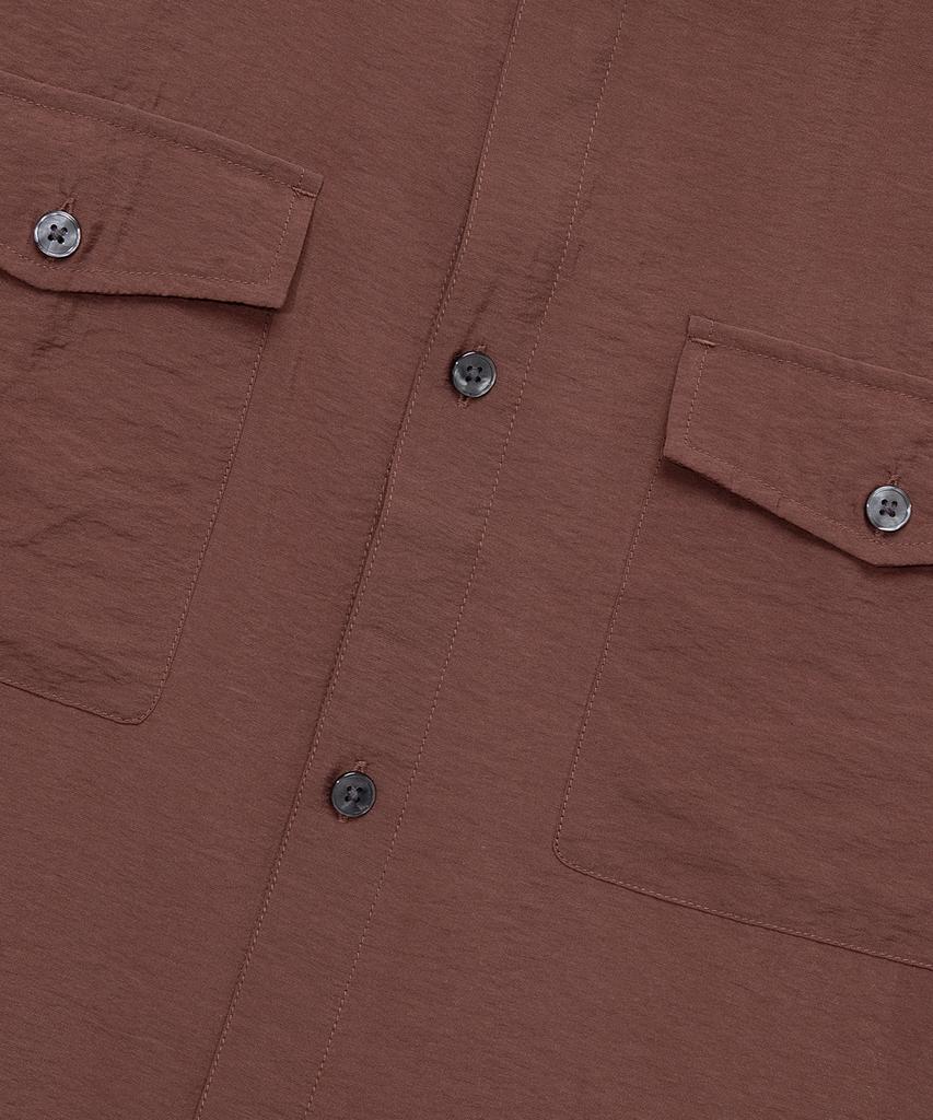 MINDBRIDGE [Couture] Pocket Oversized Brown Short Sleeve Shirt