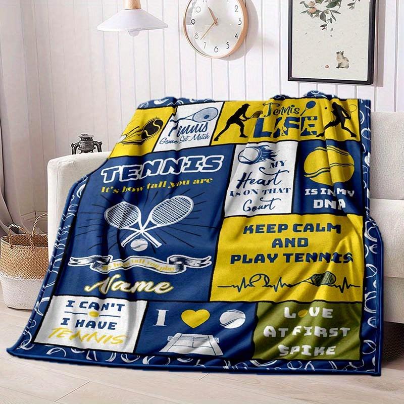 Tennis Customize Your Name Blanket Warm Comfortable And Soft Blankets Are Suitable For Home Chairs Office Sofas Sofas Office Camping And Gifts For