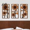 Wooden Wall Decor 3Pcs Vintage Sunflower Decor Farmhouse Cutout Wood Boho Accents Art Rustic Hanging Ornament for Living Room Bedroom Home