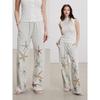 Thelight Lucky Starfish Series Relaxed Oxygen Casual Sweatpants Women M Flower Gray Trousers Dog Walking Wear