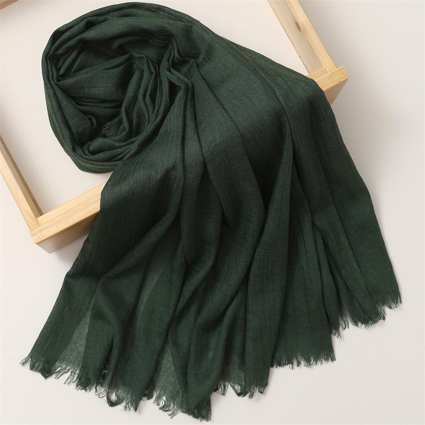 Foreign Trade Silk Scarf Cotton And Linen Headscarf Women'S Spring And Summer Solid Color Japanese And Korean Scarf Sun Protection Warm Shawl Hair