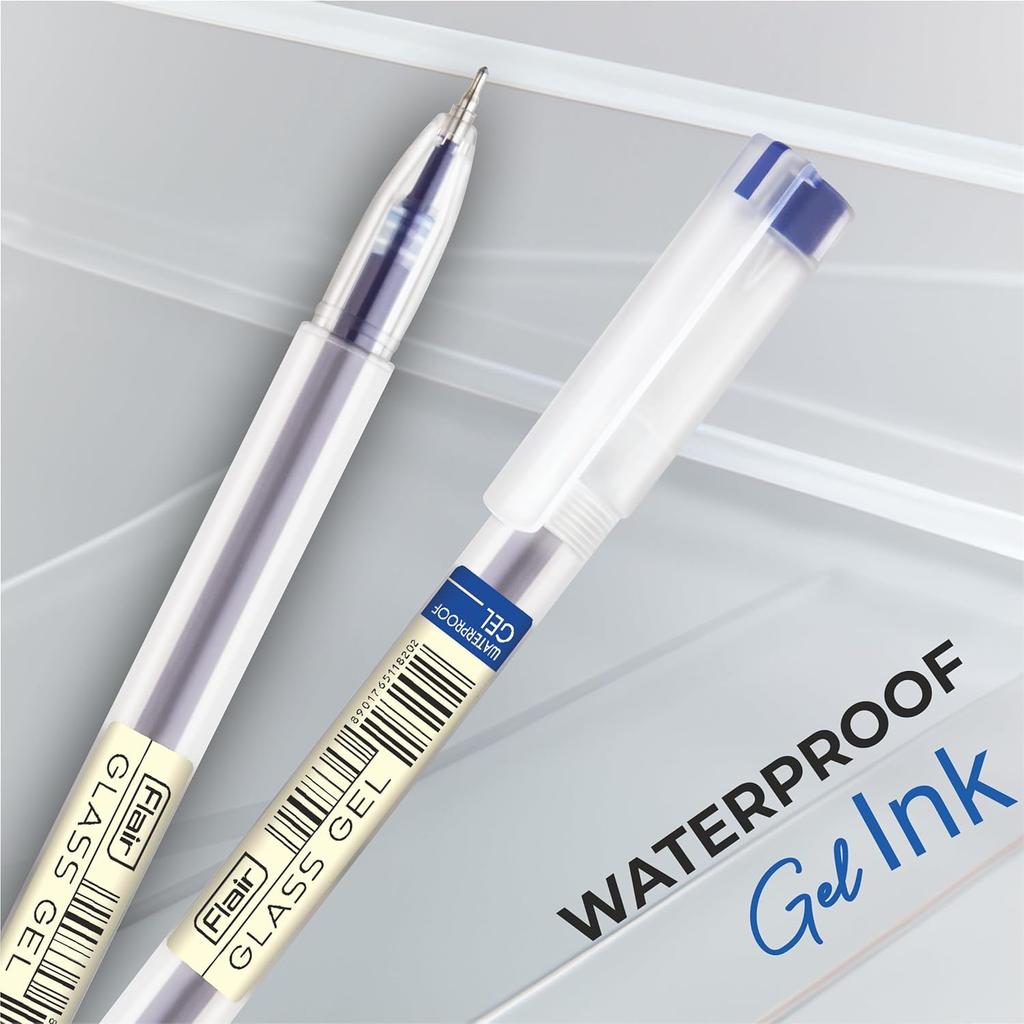 Flair Gel Pen Pack of 1 X 20 | 0.6 Mm Blue Ink for Smooth, Smudge-Free Writing At School, Office & Journaling