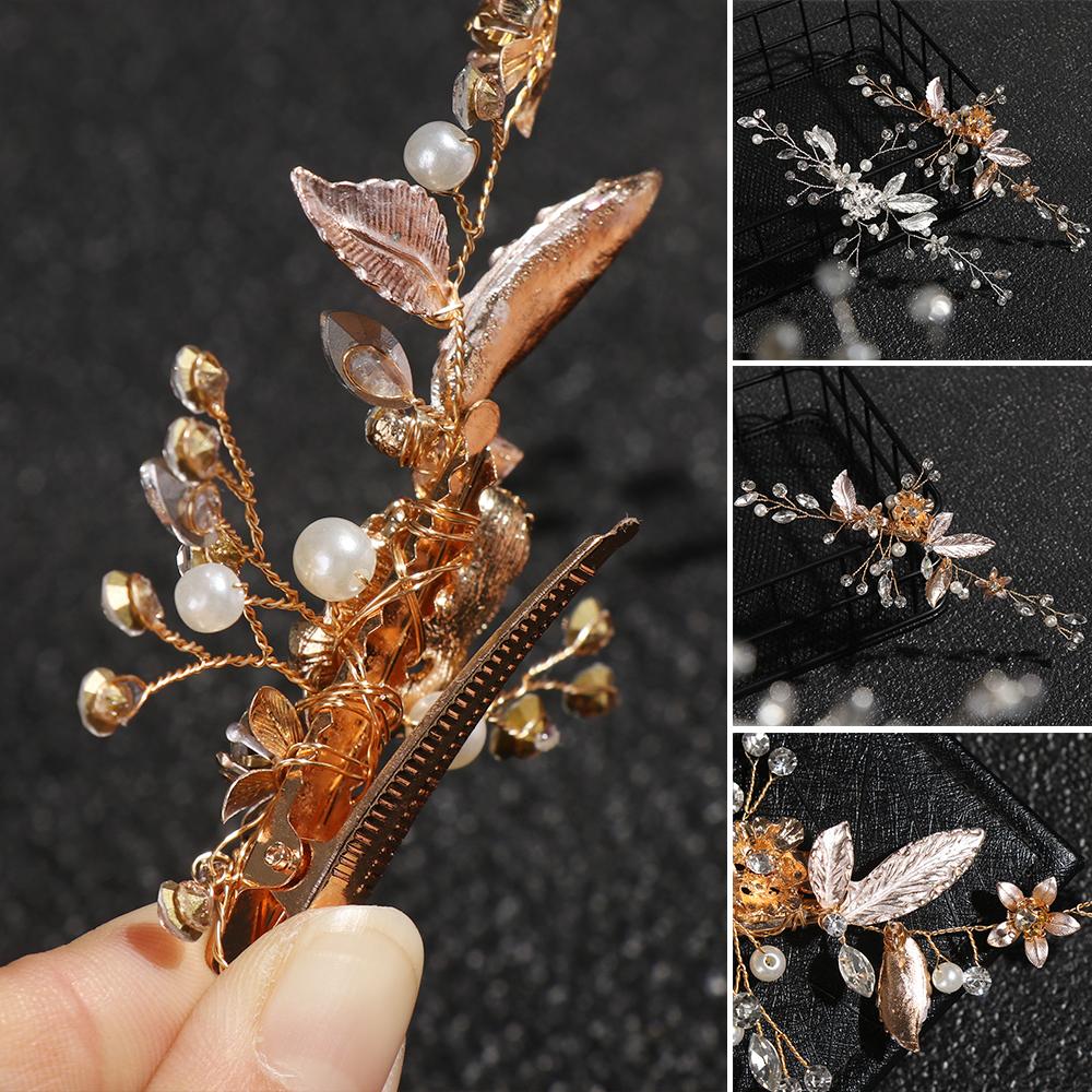 Wedding Hair Accessories Bride Headwear for Bridal Crystal Hair Clip Alloy Flower Hair Pins