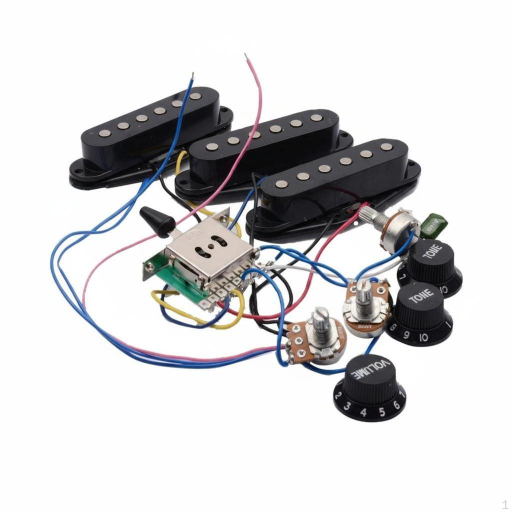 SSS Guitar Wiring Harness Rock Design Electric Electronics Kit Easy Install Single Coil