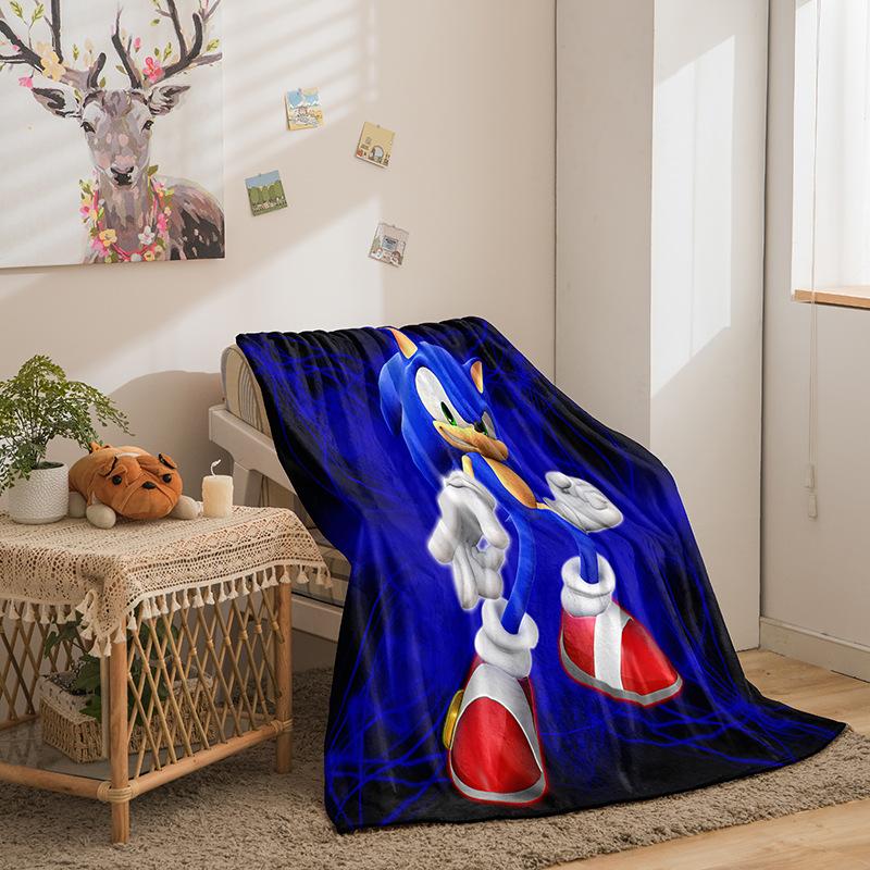 Cartoon Sonic Series Flannel Fleece Blanket 3D Printing Sofa Blanket Thickened Blanket
