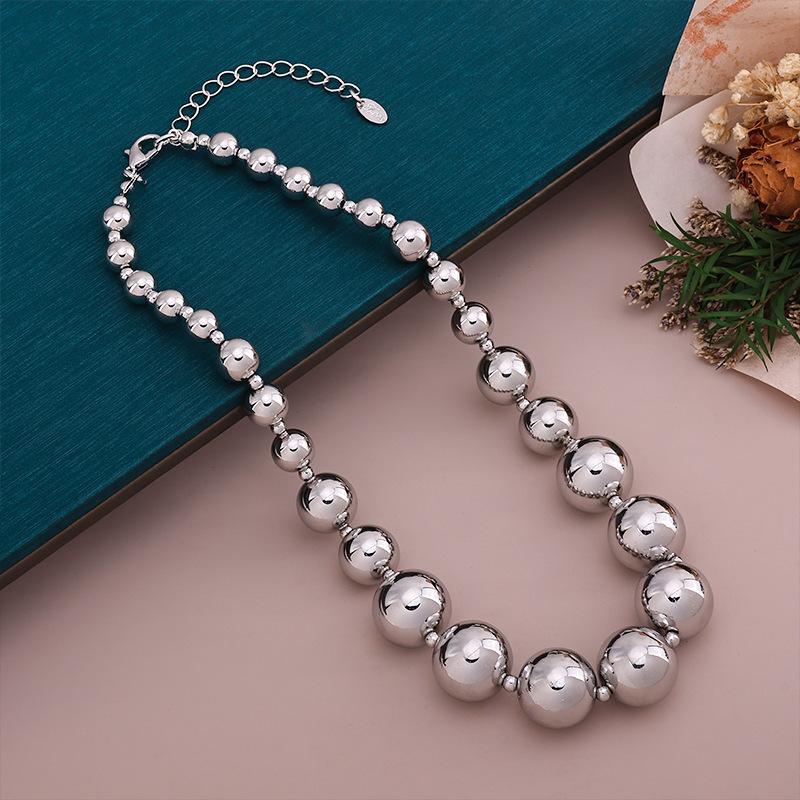 Accessories, Hot Selling Geometric Beads, Collarbone Chains, Women's Beads, Exaggerated Large Round Beads, Punk Collars, Necklaces