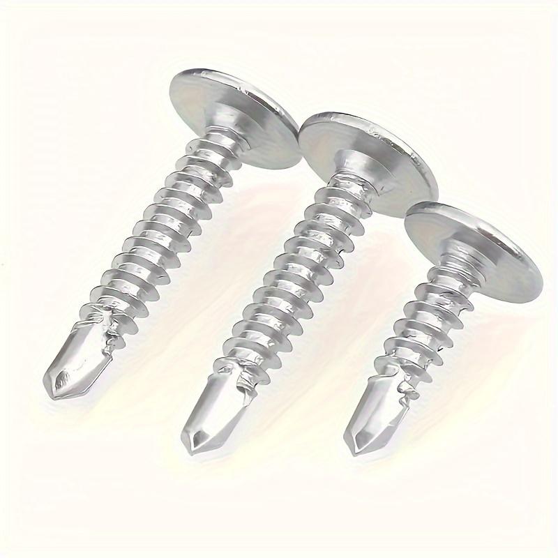 50/100pcs Carbon Steel Cross Round Head With Pad Self Drilling Self Tapping Screw With Pad For Warsaw Drill Tail Dovetail Screw