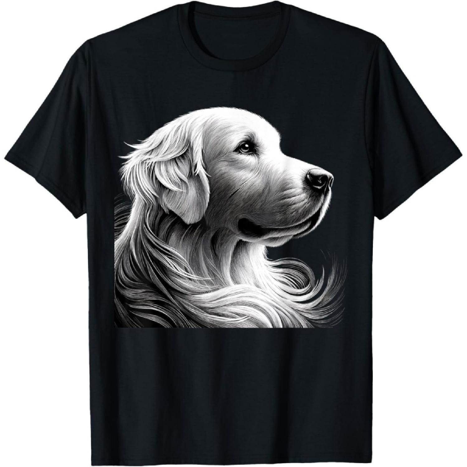 Величественный Белый Английский Кремовый Золотистый Ретривер Эскиз Божественная Футболка S