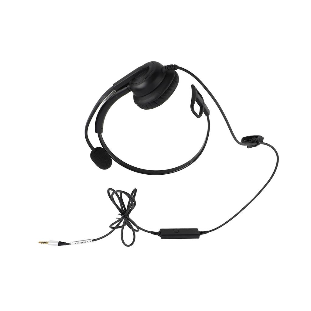 Single Ear Headset Comfortable Lightweight Noise Canceling Wired Computer Headset with Mic for Call Center