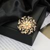 Brooch Retro Style Flower Plant Design Suit Lapel Pin with Faux Opal Inlaid Sweaters Collars Hats Bags Coats Scarves Badge Outfit Accessory