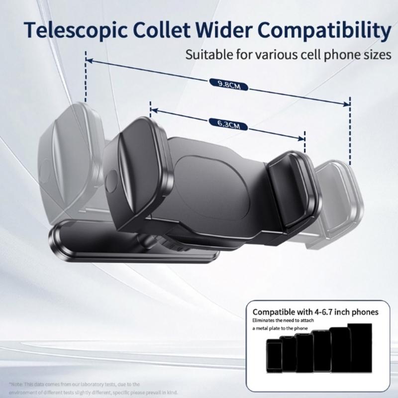 Adjustable Stretch Design Mobile Phone Holder 360 Rotation Plastic Clip for Vloggers Photographers Car Mounts Tripods