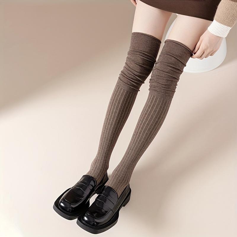 Stacked Knee High Socks Long Tube JK Socks Thigh Sleeves Spliced Knee Pads For Long Boots Soft Stretch Fabric Fashionable For Cosplay School Outfits