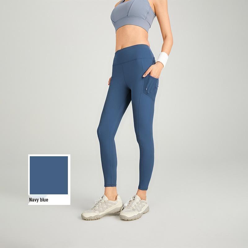 High-Waist Butt-Lifting Women's Yoga Pants with Side Pockets - Slim Fit, Leg-Slimming Fitness Leggings