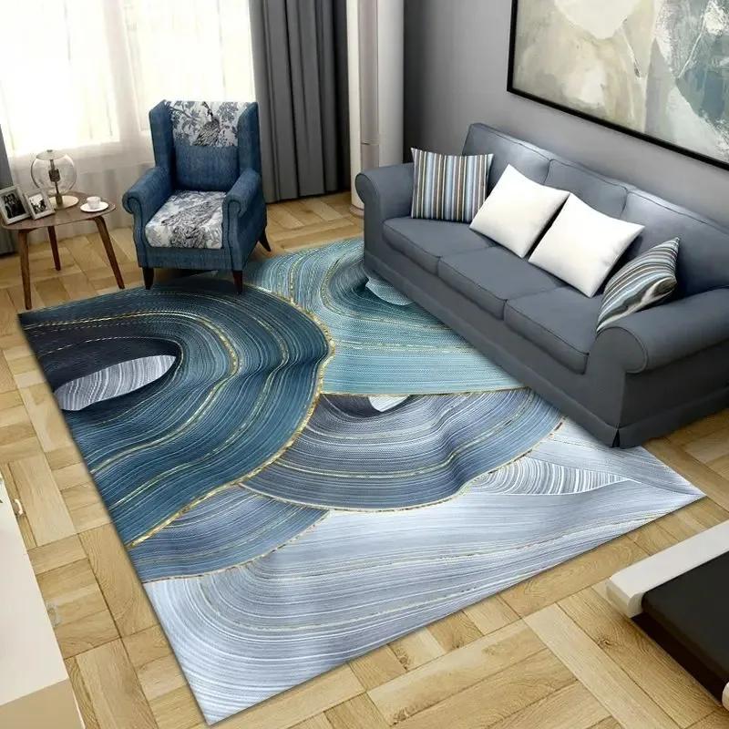 Marbling Pattern Living Room Decoration Large Area Rug Modern Abstract Rugs for Bedroom Home Decor Carpet Light Luxury Floor Mat