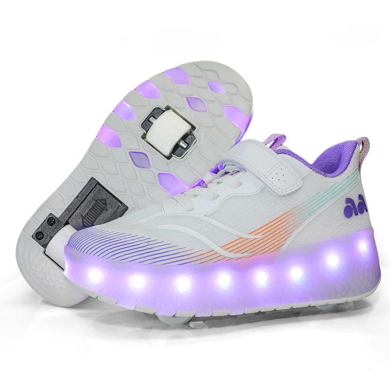 Nové 2025 přímý prodej chlapecké a dívčí zatahovací boty na kolečkách dvoukolečkové čtyřkolečkové odnímatelné kolečkové brusle pro dospělé