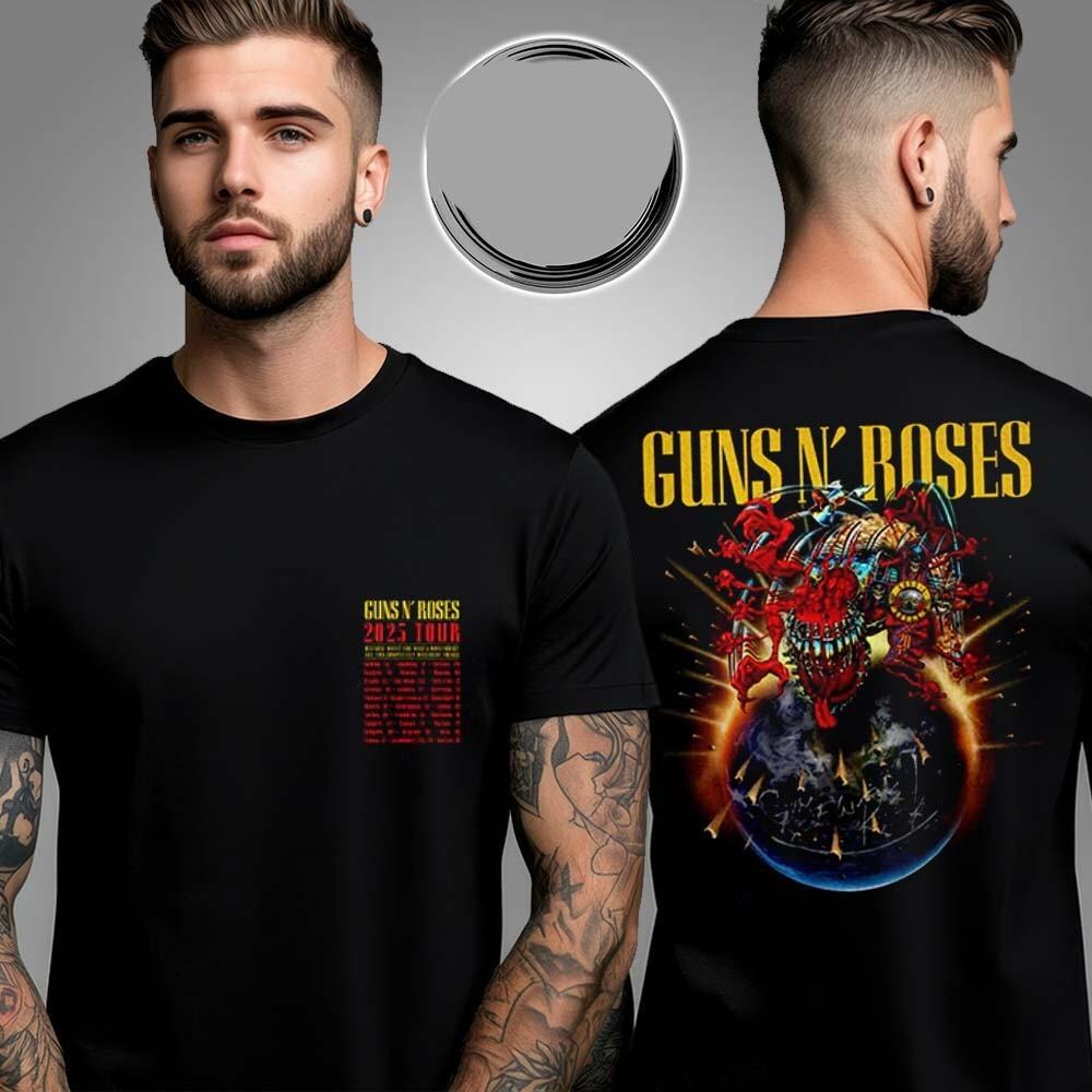 Gun N Rose Reverse Tour Admat 2026 Two Sided Unisex T-Shirt All Size S-4XL S