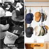Rotating Top Hook Metal Hat Hanger 4 Hooks Hanging Hat Rack Portable Hat Display Shelf  Household