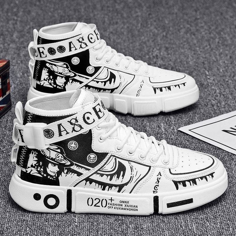 

Cartoon animation joint autumn and winter cotton shoes boys shoes boys middle and older children high-top white shoes velvet 29