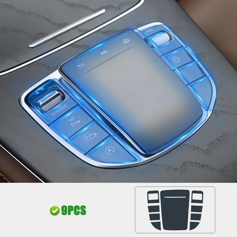 For Mercedes Benz E Class W213 C Class W205 GLC X253 Car Center Console Multimedia Mouse Button TPU Protector Film Accessories