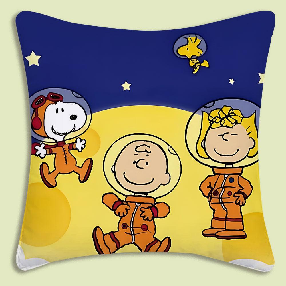 Cartoon Cute S-Snoopy Pillow Covers Cartoon Sofa Decorative Home Double-Sided Printing Short Plush Cute Cushion Cover