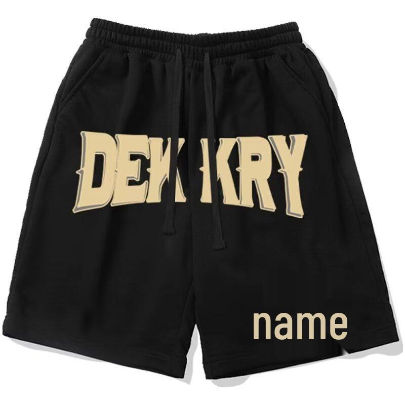 

Мужские американские хип-хоп баскетбольные шорты: Трендовый, Свободный крой, Прямые штанины, Летний стиль с пятью карманами 8XL