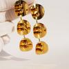 Copper Plated 24K Real Gold Style Geometric Round Brand Small Gold Beads Exaggerated Long Earrings Women'S Earrings 240