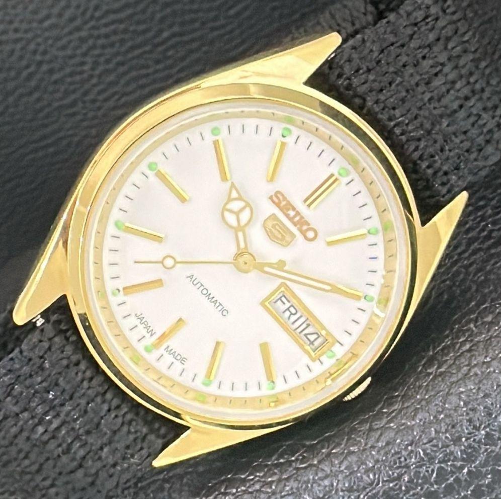 REFURBISHED SEIKO 5 AUTOMATIC VINTAGE JAPAN MENS WHITE DIAL WATCH a442357-1