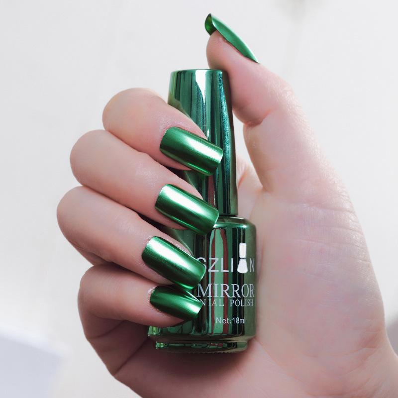 Women Quick Drying Lasting Metallic Mirror Effect Nail Art Polish Varnish Tool Manicure Gift