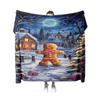 Tuniu Cute Gingerbread Man Christmas Blanket for Sofa Bed Living Room Decoration Gift
