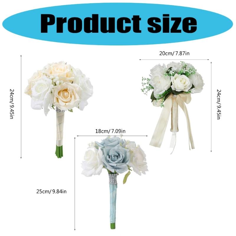 Artificial Rose Bouquets for Bride Soft Artificial Rose Bridal Bouquets Beautiful Flower Arrangement for Weddings top sale