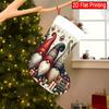Christmas Decoration Fireplace Hanging Stocking 1pc Retro Christmas Dwarf Pattern Design 2D Flat Pattern Christmas Gift