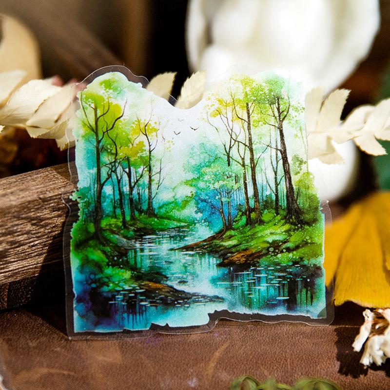 6 styles 30 pcs Twilight forest Series sticker Decorative Diy Diary Album Scrapbooking Material Junk Journal Supplies