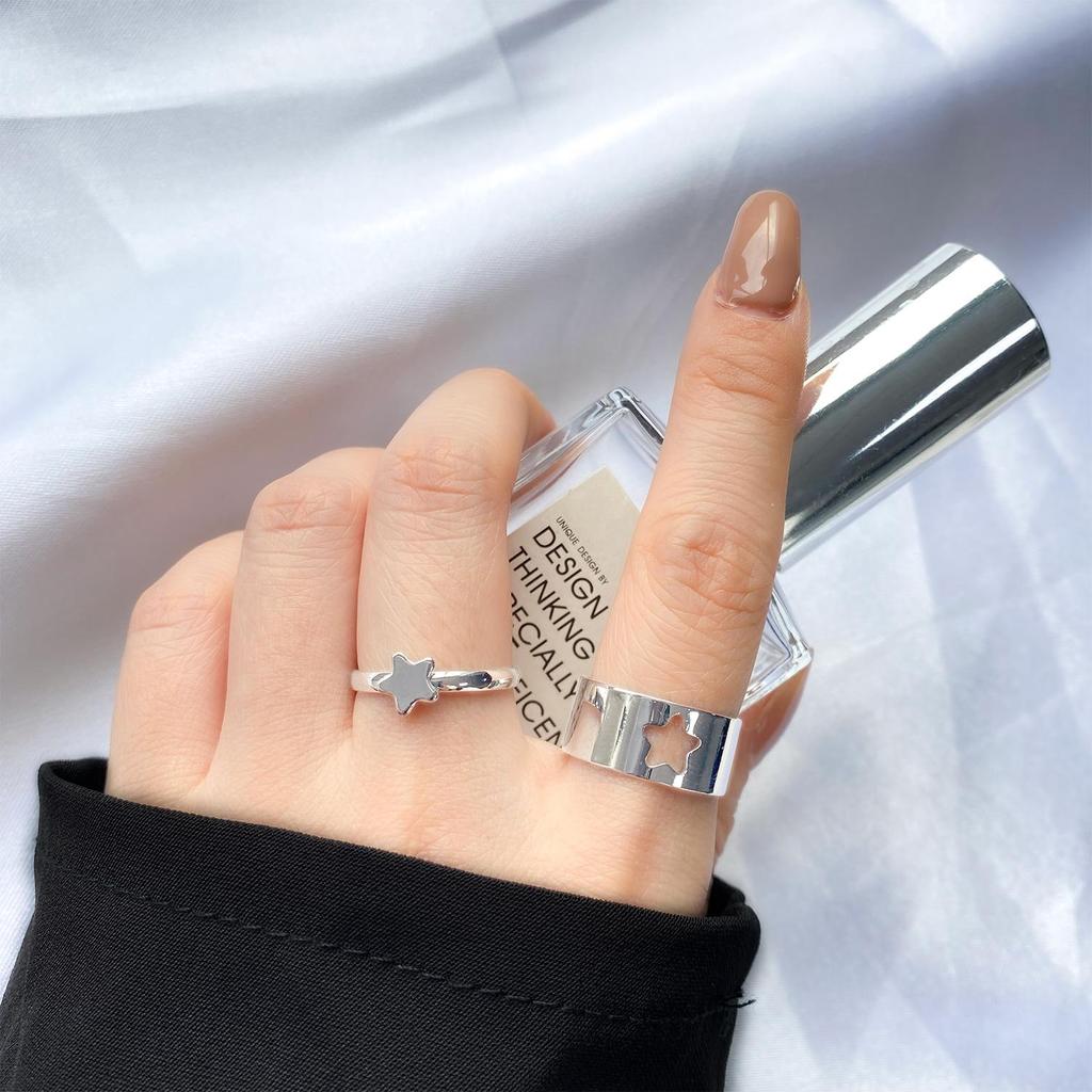 Punk Style Star 2-piece Ring Retro Ring Style Temperament Ring Party Jewelry Cute Ring Ladies Romantic Gift
