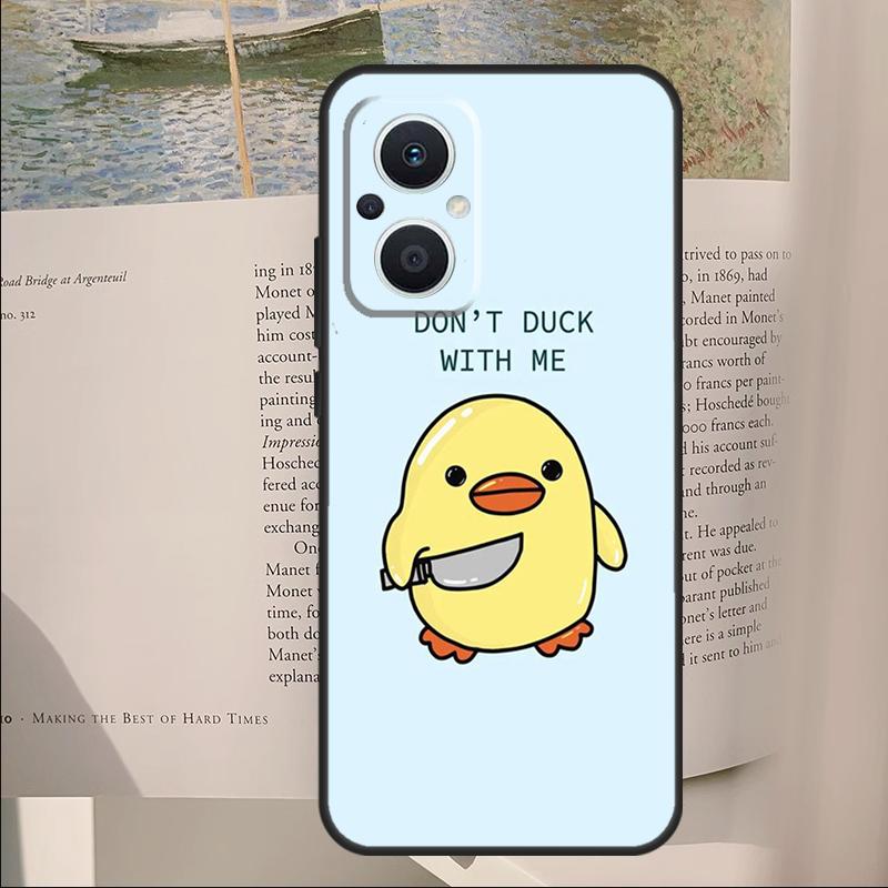 Cartoon Duck Knife Cover For OPPO Reno 7 8 Lite 11F 12F 13F 14F 10 11 12 13 14 Pro OPPO Find X6 X5 X8 Pro Case