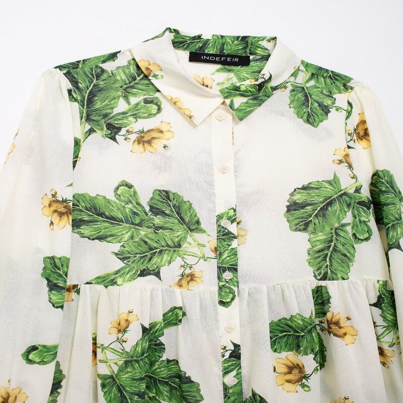 Fashion Style 2024 Summer New Arrival Women's Clothing Temperament Wild Flowers Print Mid Length Long Length Dress 2183072