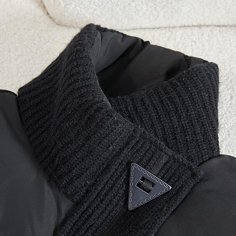 Ta Chi 90% Down Stand Collar Spliced Short Puffer Jacket for Women