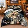 Juego de Ropa de Cama con Estampado de Lady Gaga de 3 Piezas Sábana y Fundas de Almohada Para Dormitorio Interior