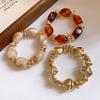 Gold-Plated Retro Geometric Acrylic Bracelet - Elegant, Simple Hand Jewelry for Women