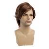 Mens Short Wig Side Part Fluffy Ash Blonde Synthetic High Temp Fiber Daily Wear
